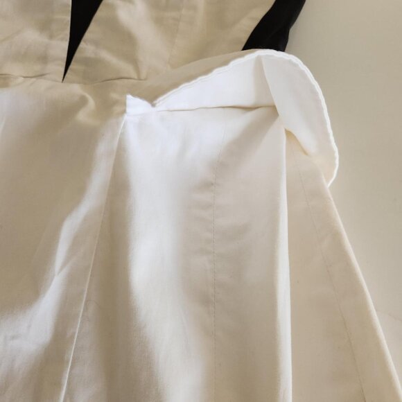 Bebe Sz 4 Black White Monochrome Sweetheart Neckline Peplum Dress Club Party Out - Picture 6 of 14